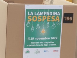 Una lampadina sospesa presso Leroy Merlin novembre 2022